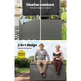 Gardeon 680L Weather-Resistant Lockable Outdoor Storage Box — Black — Allure Home Collections
