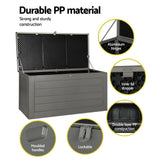 Gardeon 680L Weather-Resistant Lockable Outdoor Storage Box — Black — Allure Home Collections