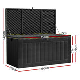 Naretha Lockable Outdoor Storage Box Bench, 830L, Black
