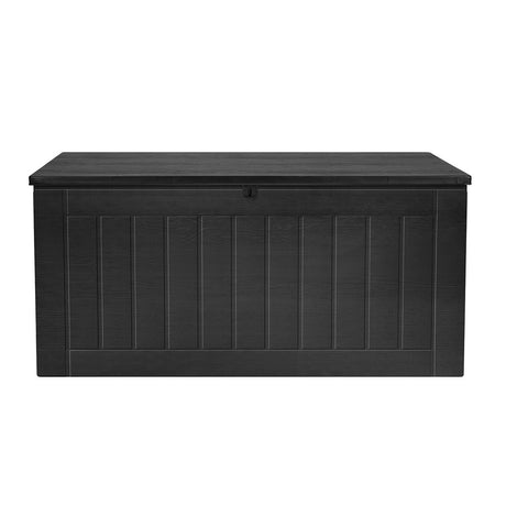 Outdoor Storage Box 830L Lockable Storage Bench - All Black