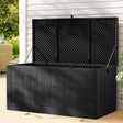 Naretha black 830L outdoor storage box that doubles as a bench