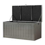 Gardeon 830L Lockable Outdoor Storage Bench Box — 2-in-1, Weather-Resistant, Black — Allure Home Collections