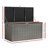Gardeon 830L Lockable Outdoor Storage Bench Box — 2-in-1, Weather-Resistant, Black — Allure Home Collections