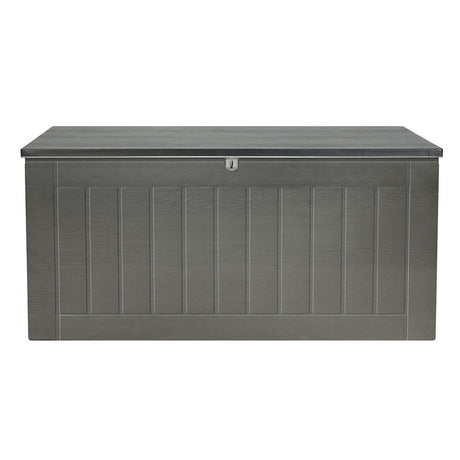 Gardeon 830L Lockable Outdoor Storage Bench Box — 2-in-1, Weather-Resistant, Black — Allure Home Collections