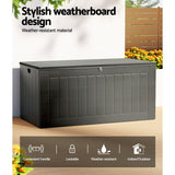 Gardeon 830L Lockable Outdoor Storage Bench Box — 2-in-1, Weather-Resistant, Black — Allure Home Collections