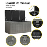 Gardeon 830L Lockable Outdoor Storage Bench Box — 2-in-1, Weather-Resistant, Black — Allure Home Collections