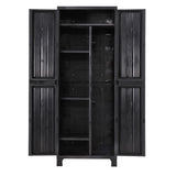 Black outdoor storage cabinet cupboard 173cm with lockable doors - image 2