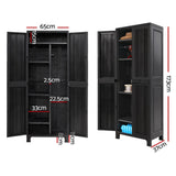 Black outdoor storage cabinet cupboard 173cm with lockable doors - image 3