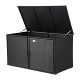 Gardeon Outdoor Wicker Storage Cabinet — Handwoven, Weather-Resistant, Black — Allure Home Collections