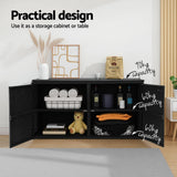 Gardeon Outdoor Wicker Storage Cabinet — Handwoven, Weather-Resistant, Black — Allure Home Collections