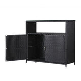 Gardeon Outdoor Wicker Storage Cabinet and Bar Table — 2-in-1 Design — Allure Home Collections