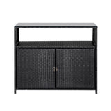 Gardeon Outdoor Wicker Storage Cabinet and Bar Table — 2-in-1 Design — Allure Home Collections