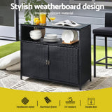 Gardeon Outdoor Wicker Storage Cabinet and Bar Table — 2-in-1 Design — Allure Home Collections