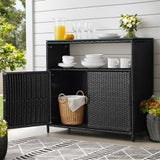 Gardeon Outdoor Wicker Storage Cabinet and Bar Table — 2-in-1 Design — Allure Home Collections