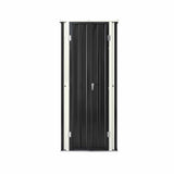 Black lockable outdoor storage cabinet with adjustable shelves (view 3)