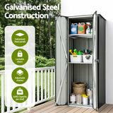 Black lockable outdoor storage cabinet with adjustable shelves (view 4)