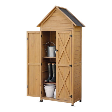 Pine Point 182cm Outdoor Storage Cabinet, Natural