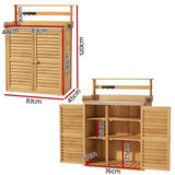 Gardeon Outdoor Storage Cabinet and Potting Bench — 2-in-1 Fir Wood Workbench — Allure Home Collections