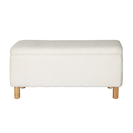 Artiss 99cm Boucle Teddy Fabric Storage Ottoman White — Allure Home Collections