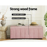 Artiss 103cm Velvet Storage Ottoman Blanket Box Pink — Allure Home Collections