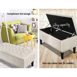 Artiss 96cm Linen Storage Ottoman Blanket Box Taupe — Allure Home Collections