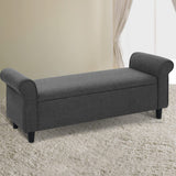 Artiss Faux Linen Storage Ottoman Upholstered Bench with Lift Up Lid Taupe or Grey — Allure Home Collections