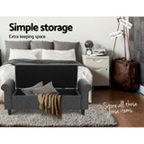 Artiss Faux Linen Storage Ottoman Upholstered Bench with Lift Up Lid Taupe or Grey — Allure Home Collections