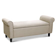 Artiss Faux Linen Storage Ottoman Upholstered Bench with Lift Up Lid Taupe or Grey — Allure Home Collections