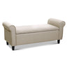 Artiss Faux Linen Storage Ottoman Upholstered Bench with Lift Up Lid Taupe or Grey — Allure Home Collections