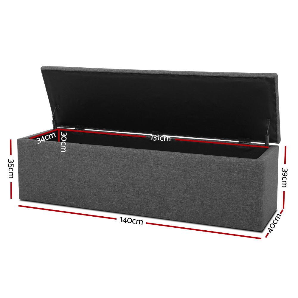 Artiss Tufted Upholstered Storage Ottoman Bench Lift Up Lid Grey Dark Grey or Black — Allure Home Collections