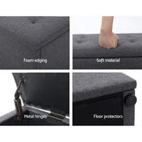 Artiss Tufted Upholstered Storage Ottoman Bench Lift Up Lid Grey Dark Grey or Black — Allure Home Collections