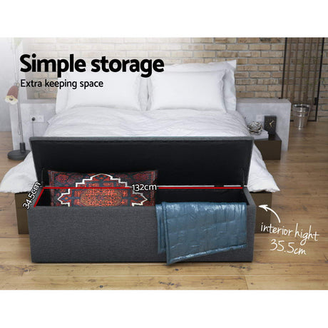 Artiss Tufted Upholstered Storage Ottoman Bench Lift Up Lid Grey Dark Grey or Black — Allure Home Collections