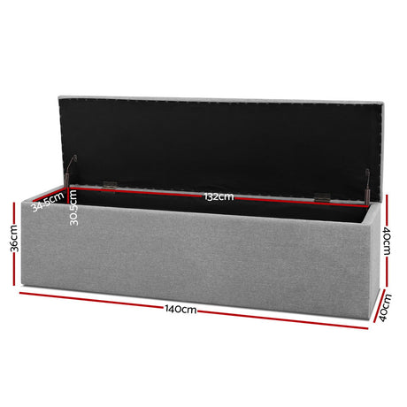 Artiss Tufted Upholstered Storage Ottoman Bench Lift Up Lid Grey Dark Grey or Black — Allure Home Collections