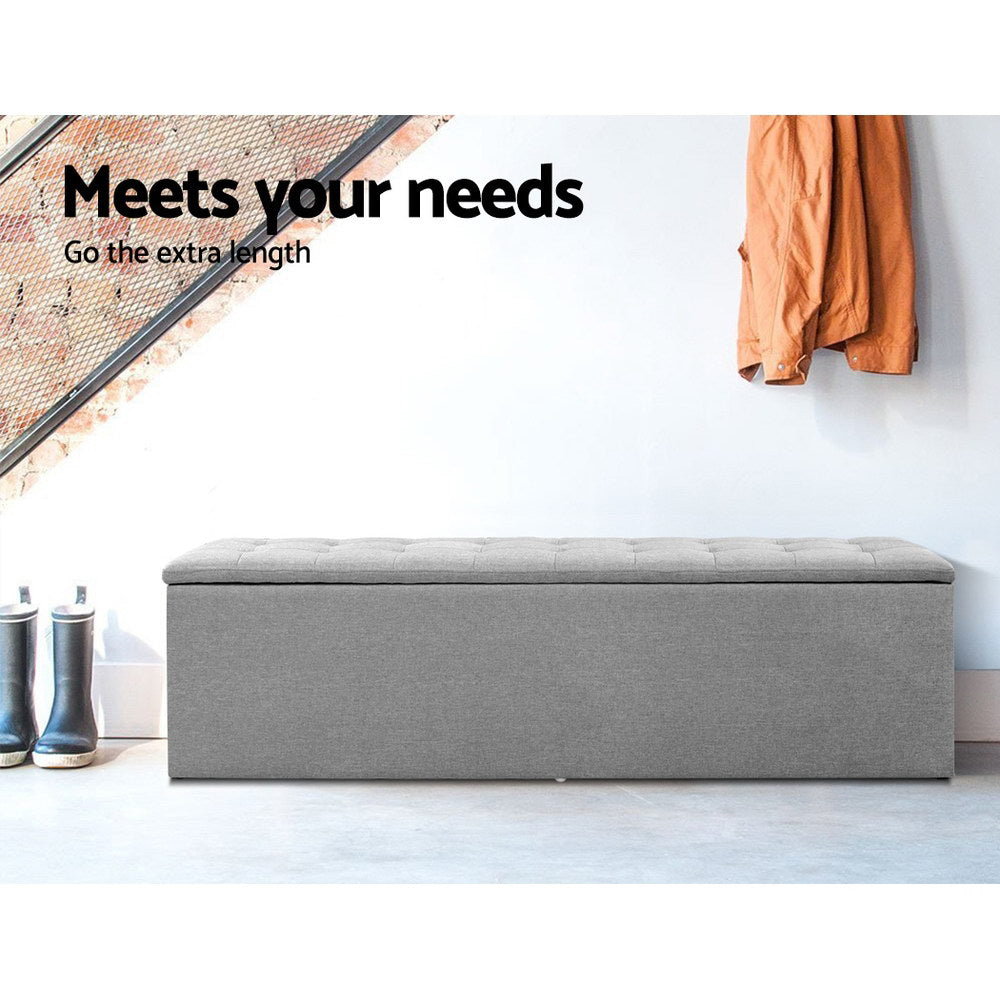 Artiss Tufted Upholstered Storage Ottoman Bench Lift Up Lid Grey Dark Grey or Black — Allure Home Collections
