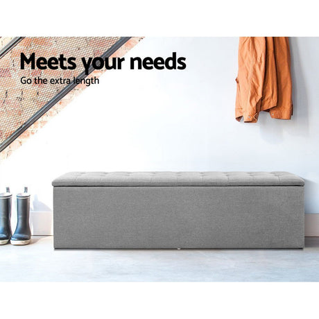 Artiss Tufted Upholstered Storage Ottoman Bench Lift Up Lid Grey Dark Grey or Black — Allure Home Collections