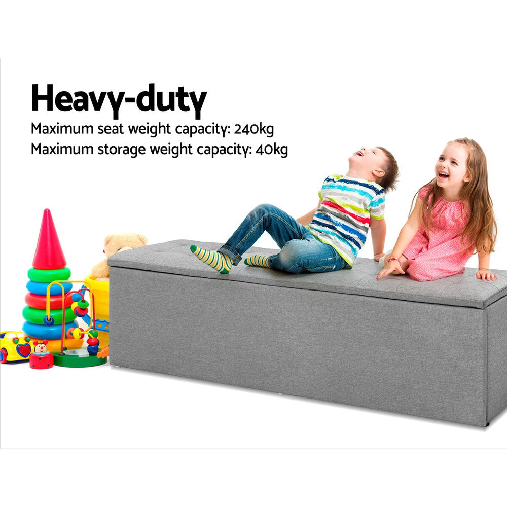 Artiss Tufted Upholstered Storage Ottoman Bench Lift Up Lid Grey Dark Grey or Black — Allure Home Collections