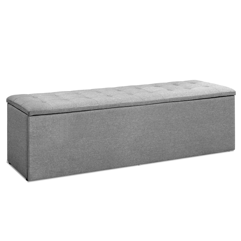 Artiss Tufted Upholstered Storage Ottoman Bench Lift Up Lid Grey Dark Grey or Black — Allure Home Collections