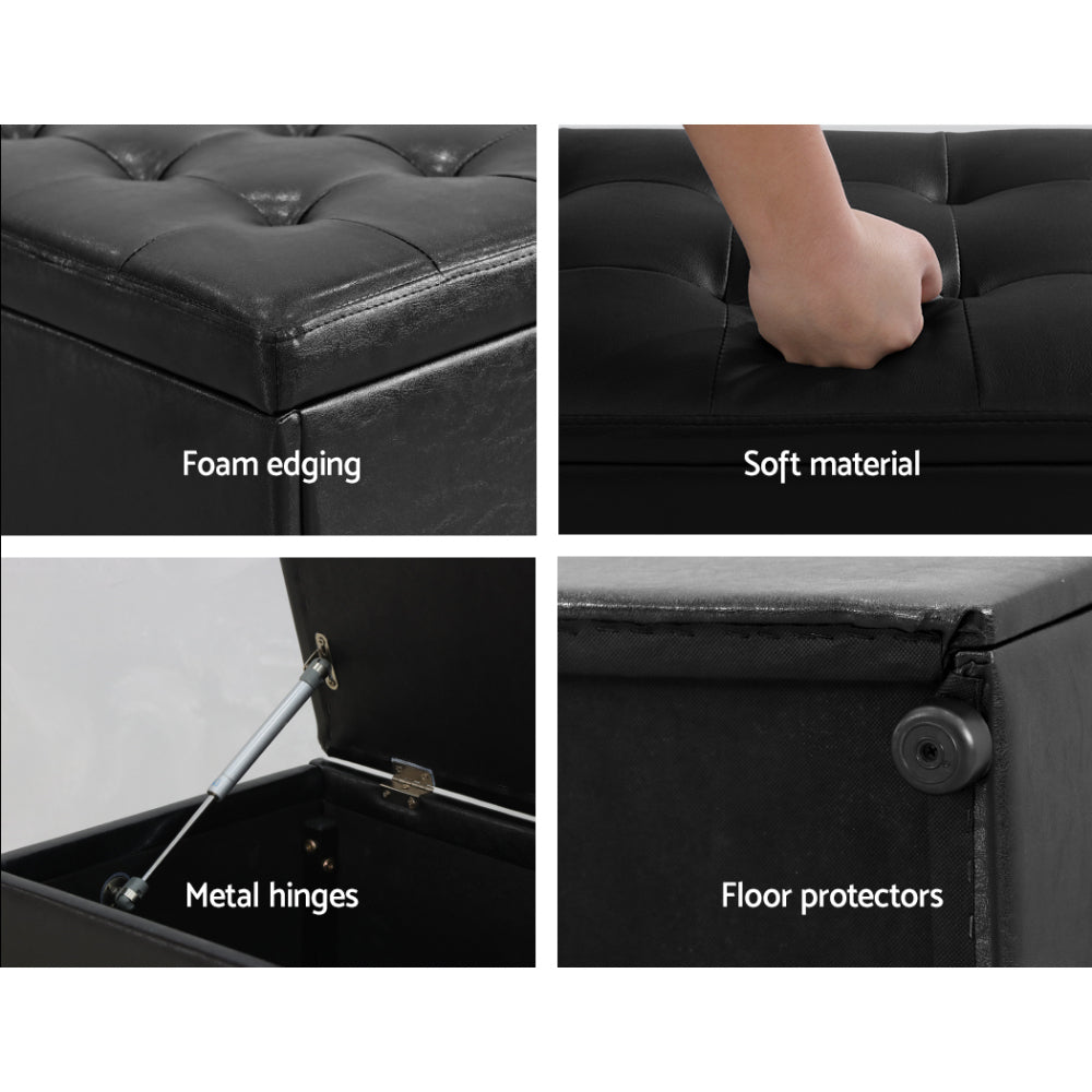Artiss Tufted Upholstered Storage Ottoman Bench Lift Up Lid Grey Dark Grey or Black — Allure Home Collections