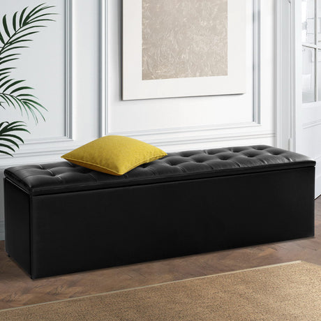 Artiss Tufted Upholstered Storage Ottoman Bench Lift Up Lid Grey Dark Grey or Black — Allure Home Collections