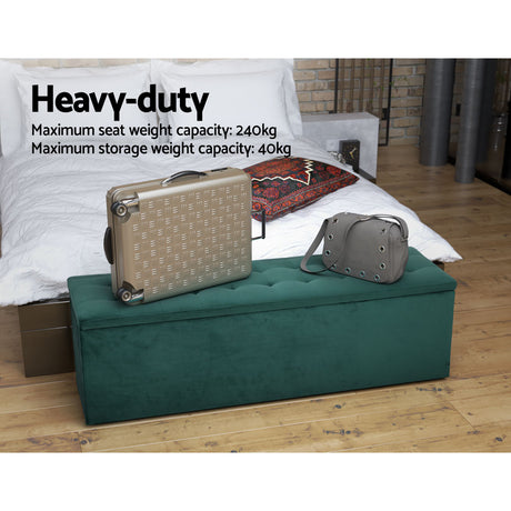Artiss Tufted Upholstered Storage Ottoman Bench Lift Up Lid Grey Dark Grey or Black — Allure Home Collections