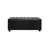 Artiss 97cm PU Leather Storage Ottoman Blanket Box Black — Allure Home Collections