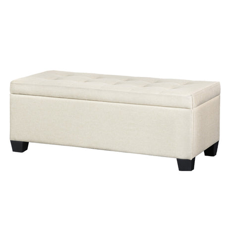 Artiss 97cm Linen Storage Ottoman Blanket Box Beige — Allure Home Collections