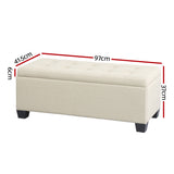 Artiss 97cm Linen Storage Ottoman Blanket Box Beige — Allure Home Collections