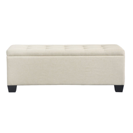 Artiss 97cm Linen Storage Ottoman Blanket Box Beige — Allure Home Collections
