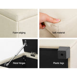 Artiss 97cm Linen Storage Ottoman Blanket Box Beige — Allure Home Collections
