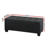 Artiss 97cm Linen Storage Ottoman Blanket Box Black — Allure Home Collections