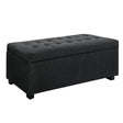 Charlemont faux linen storage ottoman blanket box 97cm in charcoal in a living room