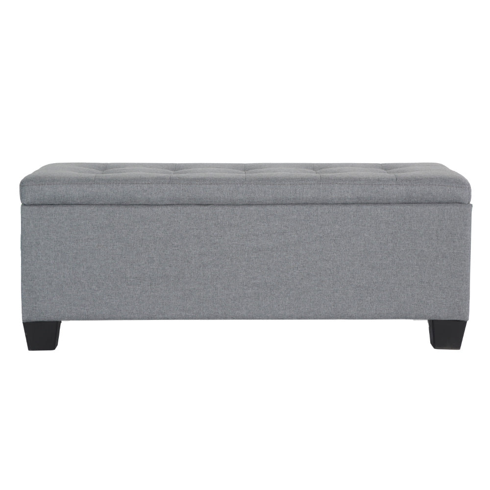 Artiss 97cm Linen Storage Ottoman Blanket Box Grey — Allure Home Collections