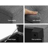 Artiss 97cm Linen Storage Ottoman Blanket Box Grey — Allure Home Collections