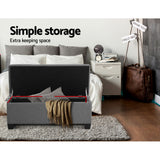 Artiss 97cm Linen Storage Ottoman Blanket Box Grey — Allure Home Collections